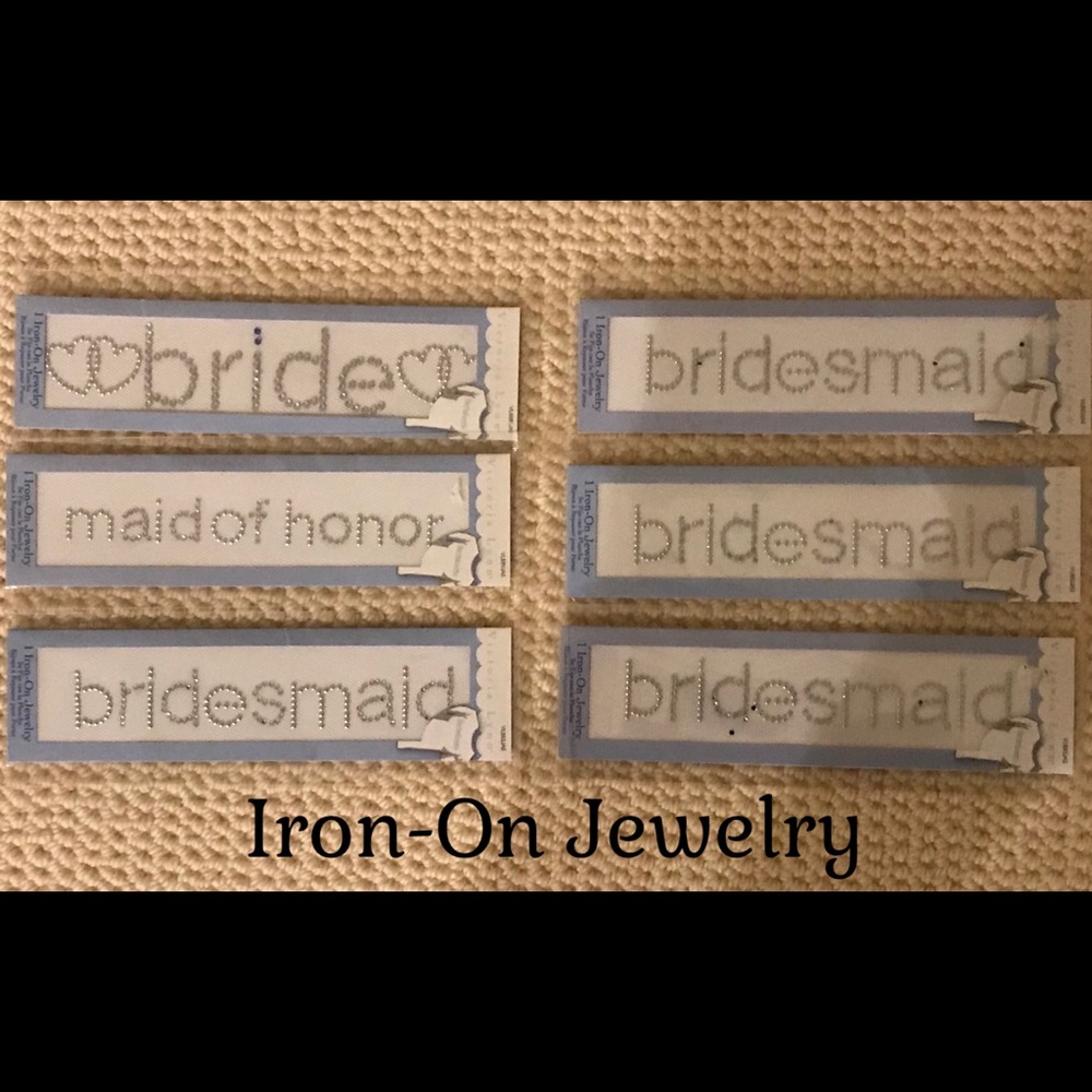 6 Bridal party Iron-On Jewelry